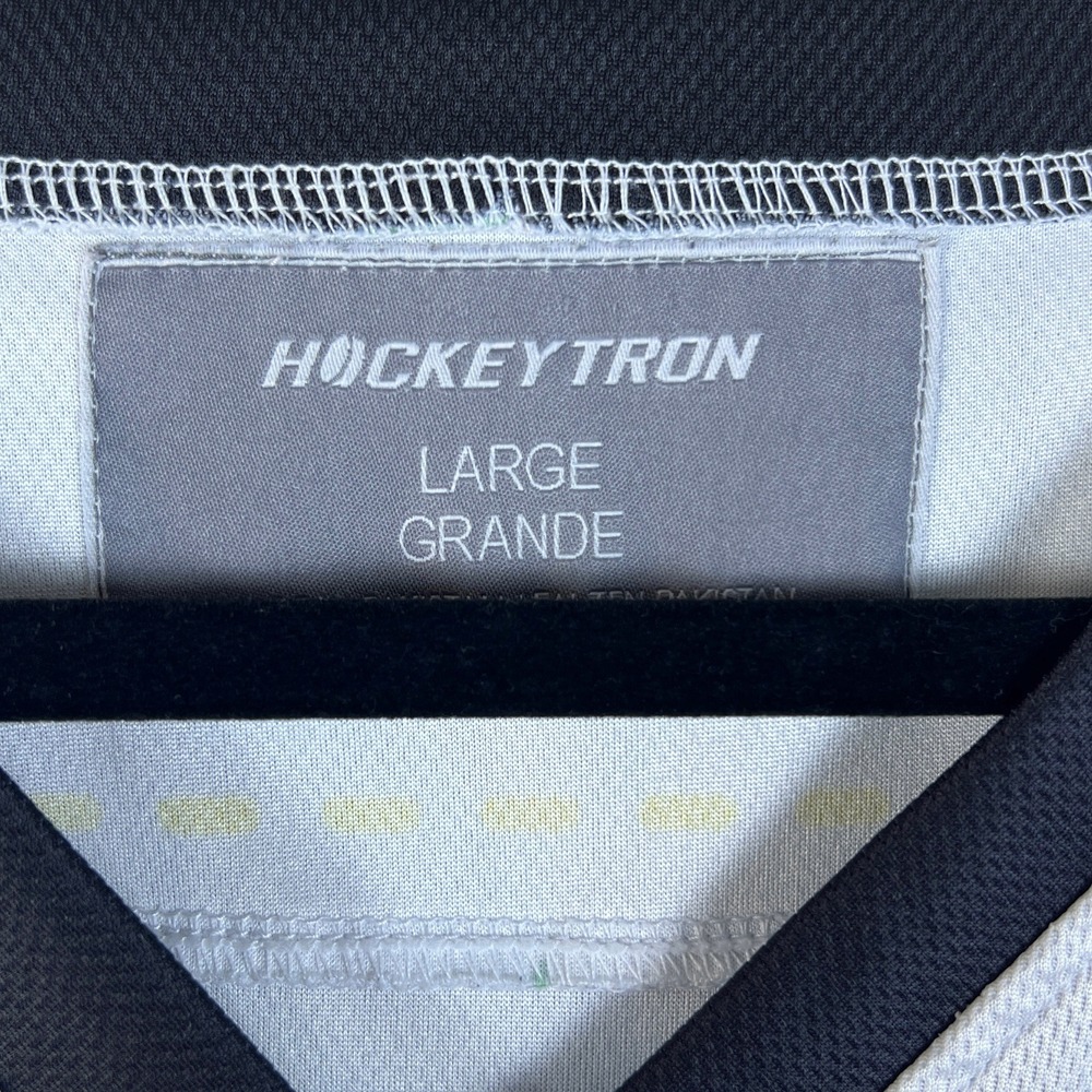 HockeyTron Hockey Jersey Mens Large Beer League Pruett 8 Graphic White Blokecore - Picture 3 of 5